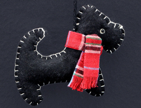 Felt Scottie Dog Christmas Tree Decoration