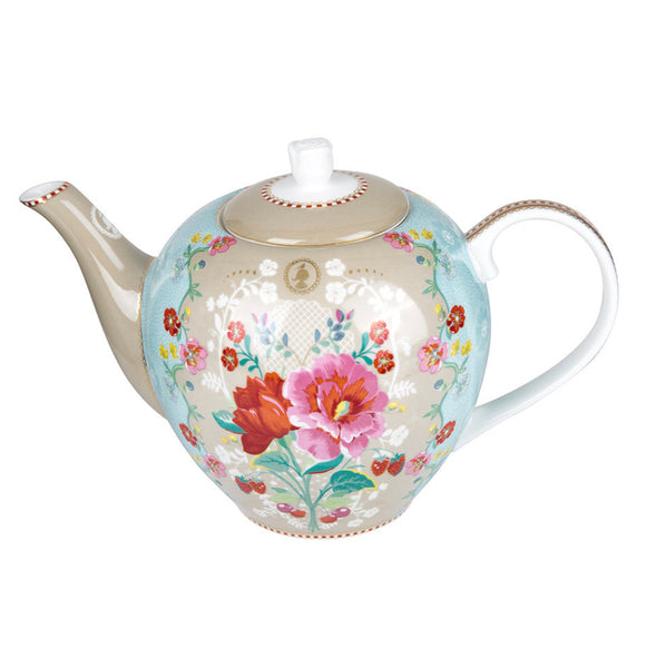 Pip Studio Floral Rose Large Teapot - Khaki