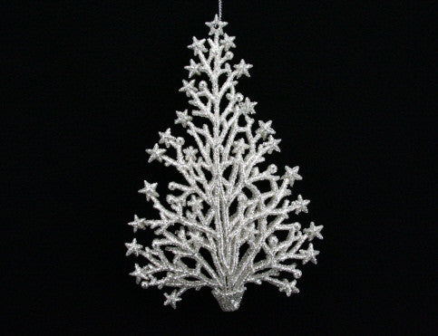 Silver Glitter Star Tree Christmas Tree Decoration