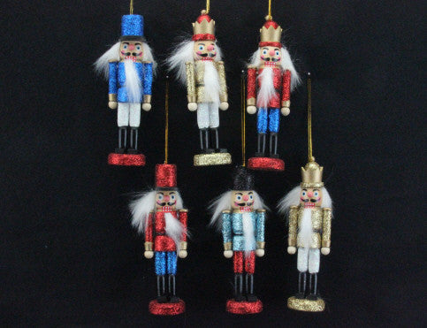 Glitter Wooden Nutcracker Christmas Tree Decoration