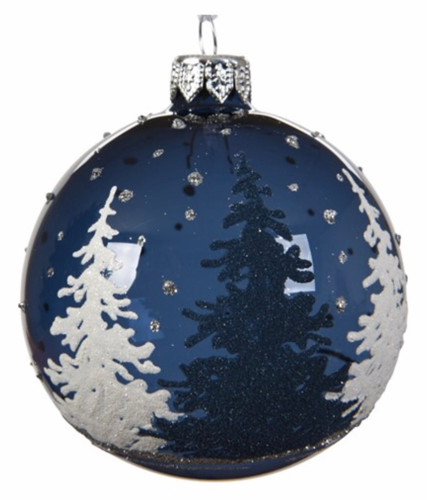 Night Blue Tree Scene Bauble