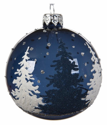 Night Blue Tree Scene Bauble