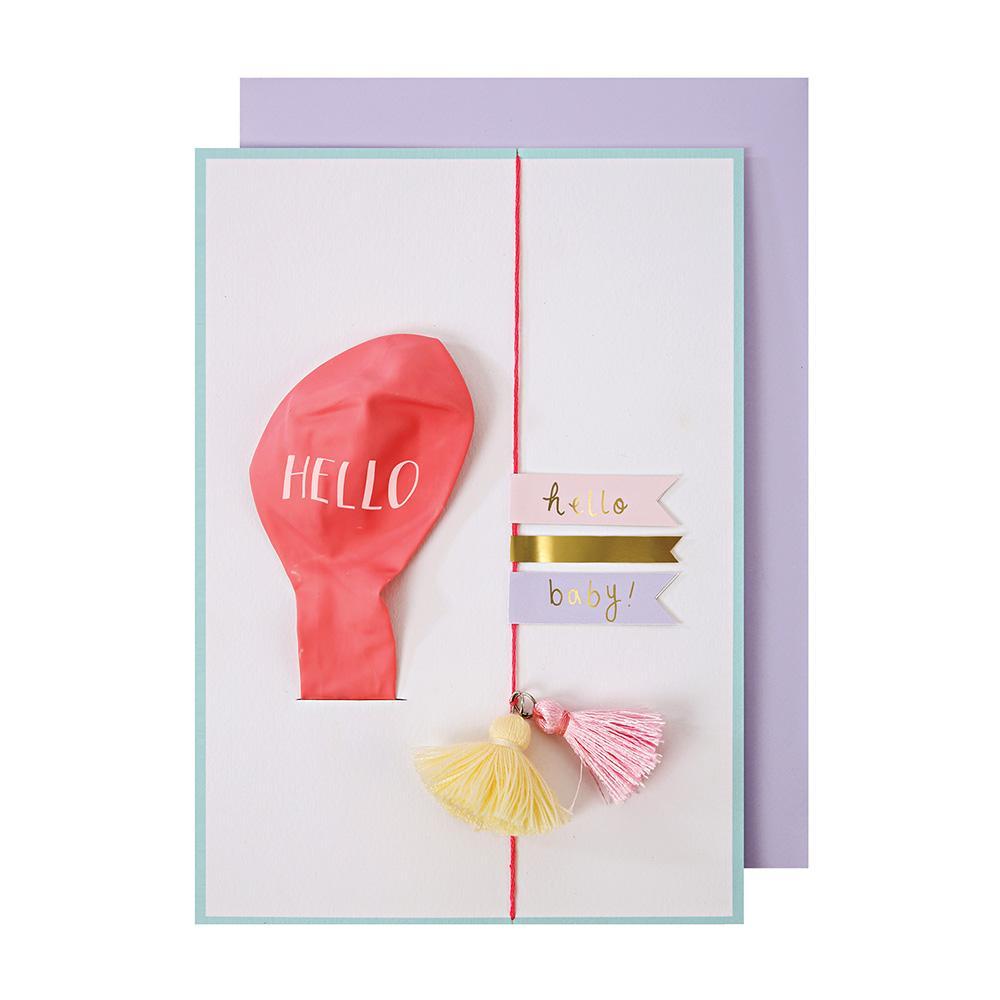 Meri Meri Hello Pink Ballon Baby Card