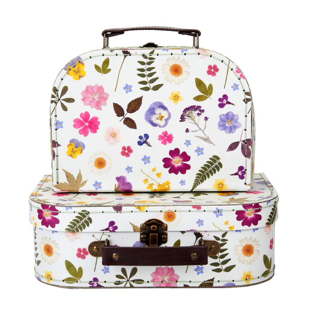 Sass & Belle Pressed Flowers Suitcases - Set Of Two