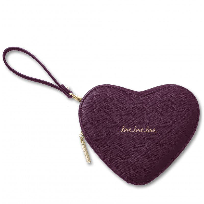 Katie Loxton Love Heart Pouch - Burgundy