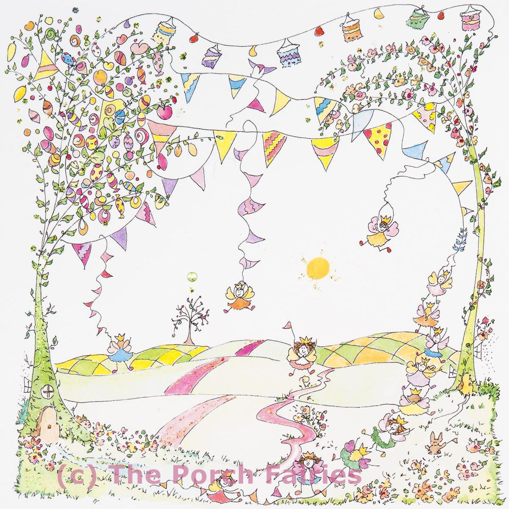 The Porch Fairies Card - 'Country Bunting'