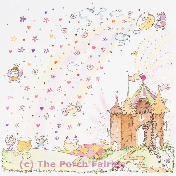 The Porch Fairies Card - 'Rainbow Pots'