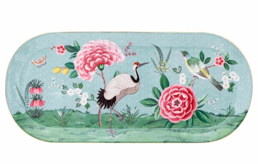 Pip Studio Blushing Birds Rectangle Cake Tray - Blue