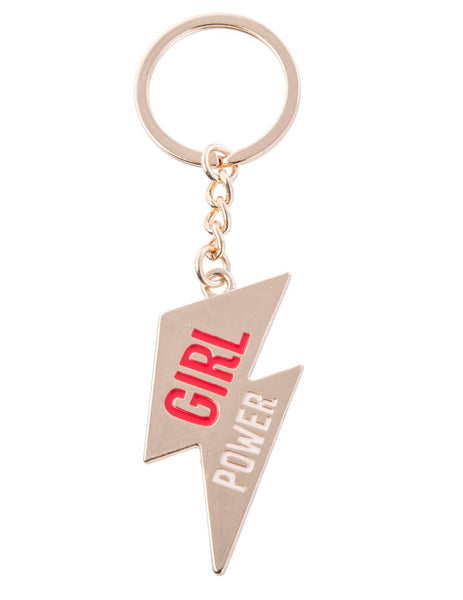 Sass & Belle Girl Power Lightening Bolt Keyring