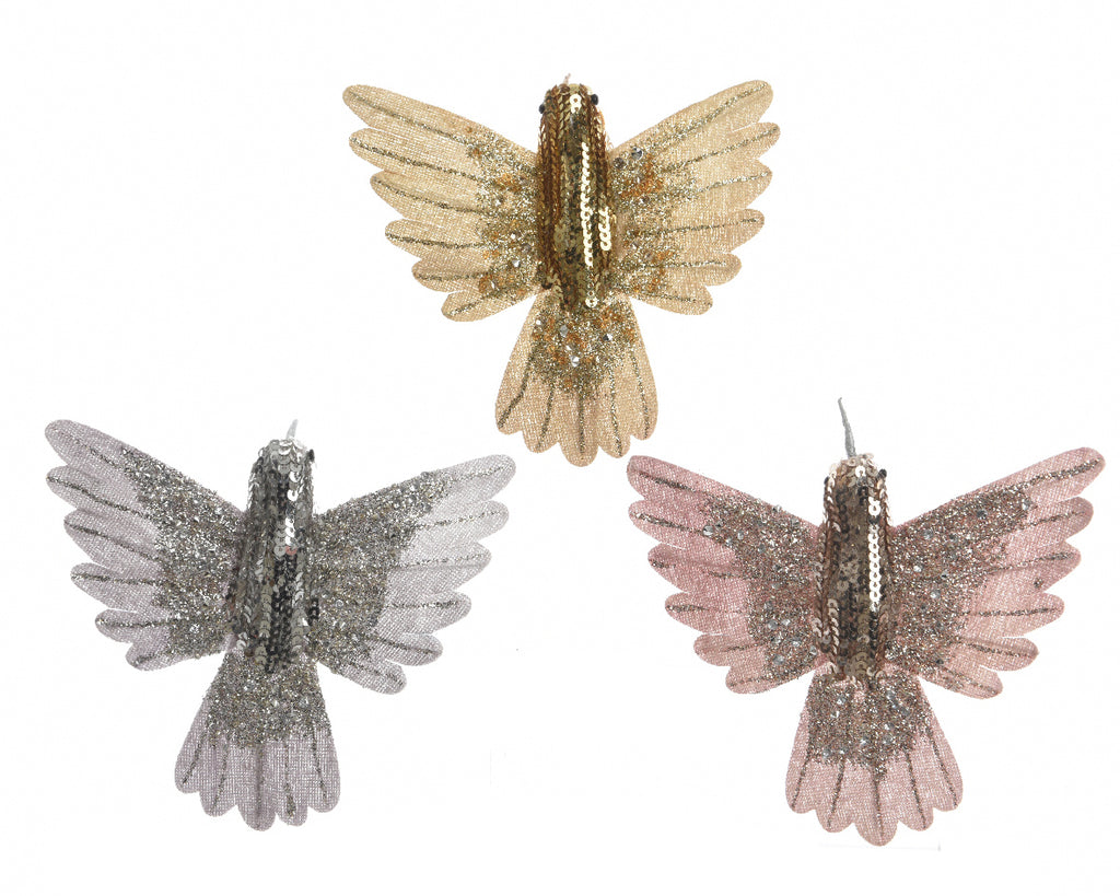 Hummingbird Christmas Tree Decoration - Gold/Silver/Pink