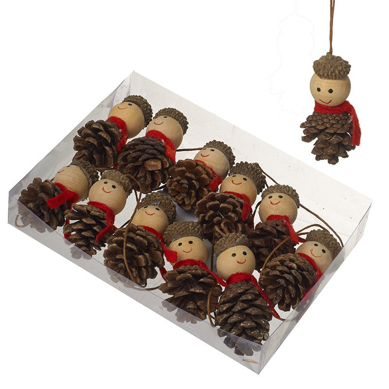 Hanging Acorn Decoration - 12 Pieces