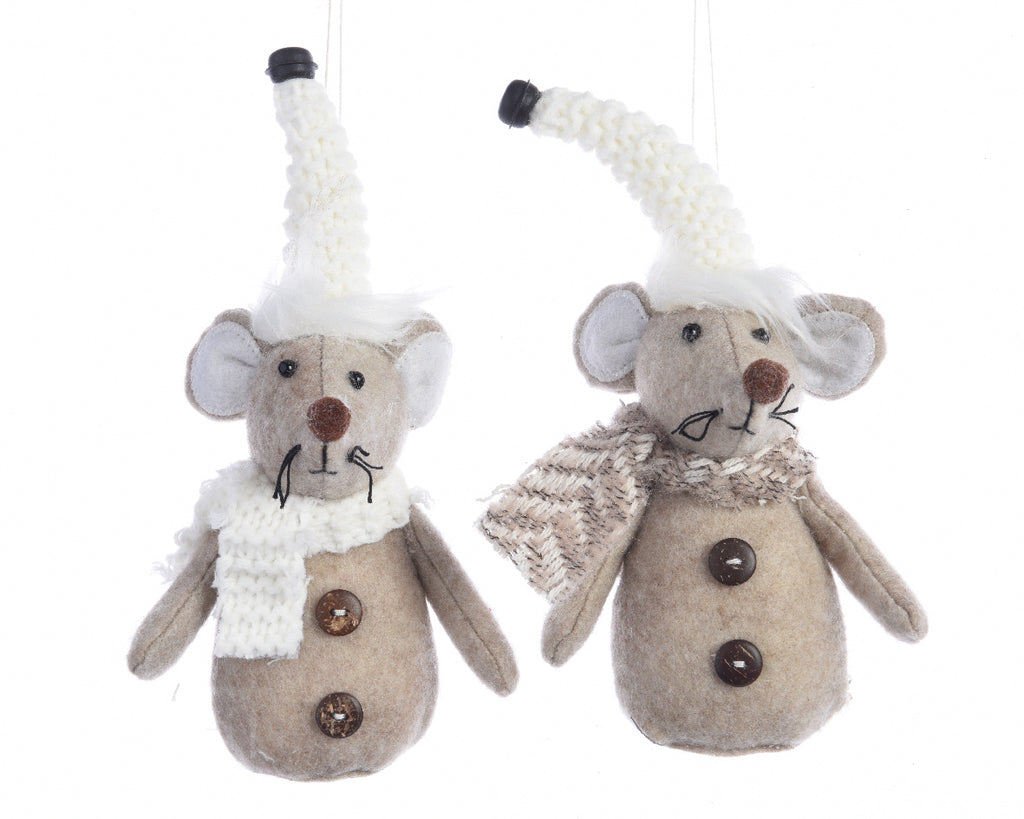 Plush Mouse with Scarf Hanging Decoration