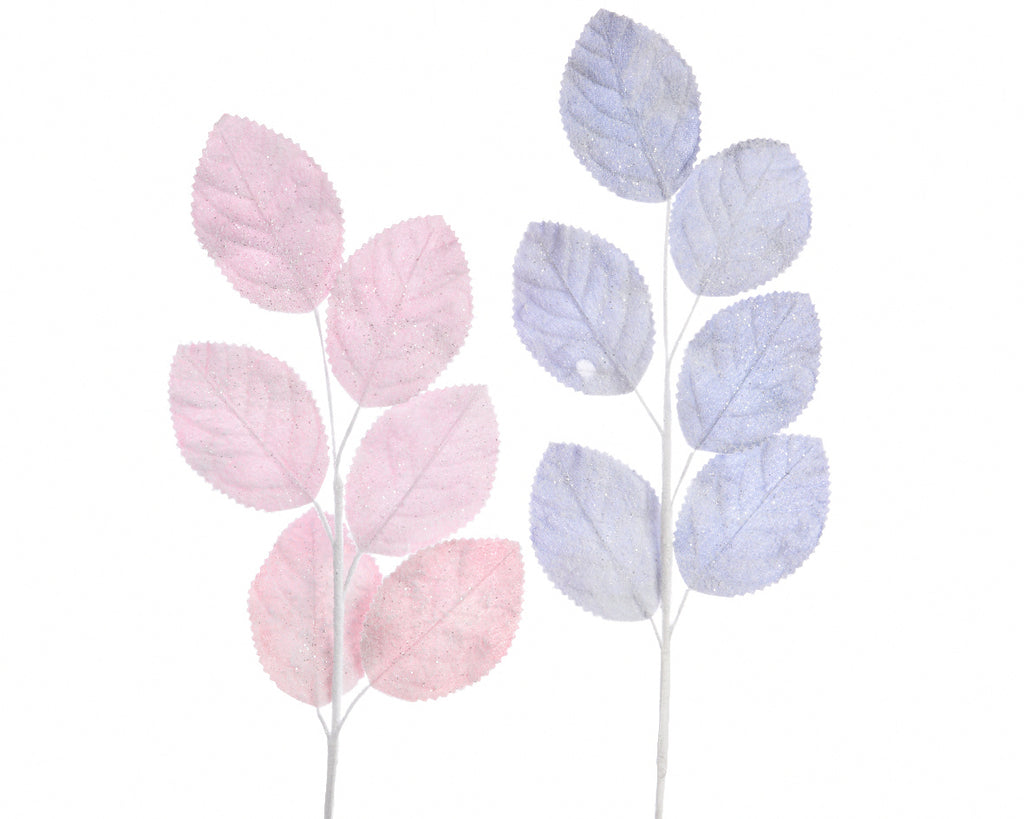 Large Glitter Leaf Spray - Pink/Lilac