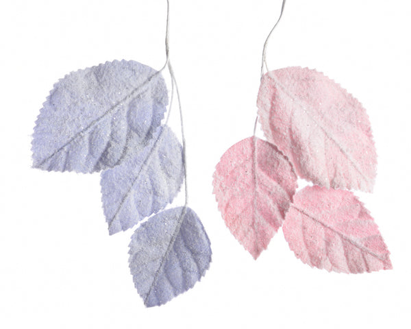 Small Glitter Leaf Spray - Pink/Lilac