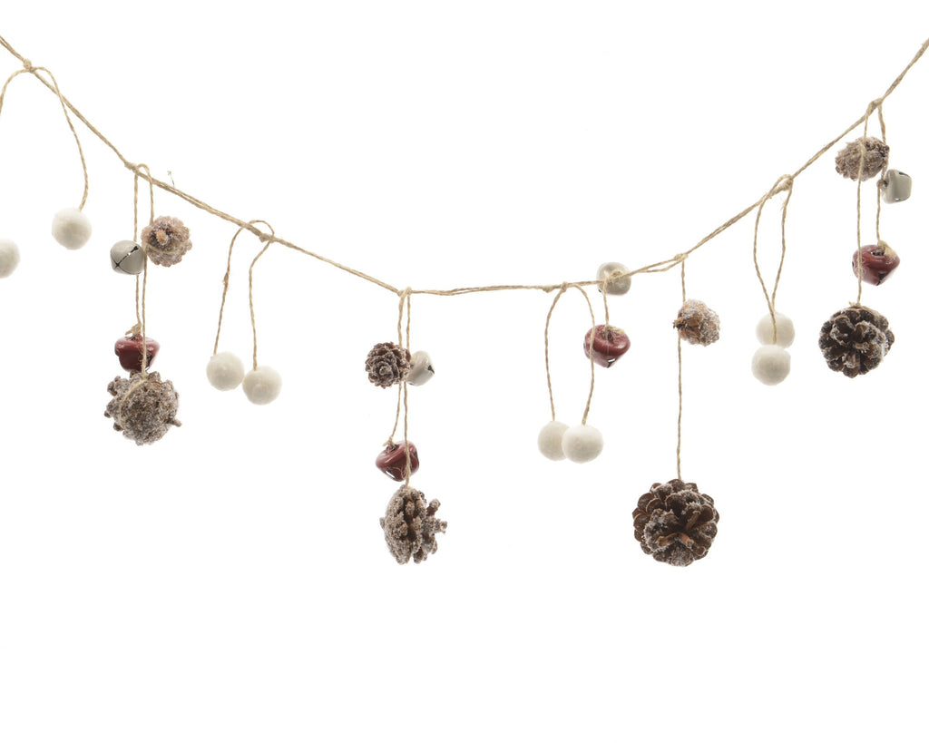 Pine Cone Garland with Bells