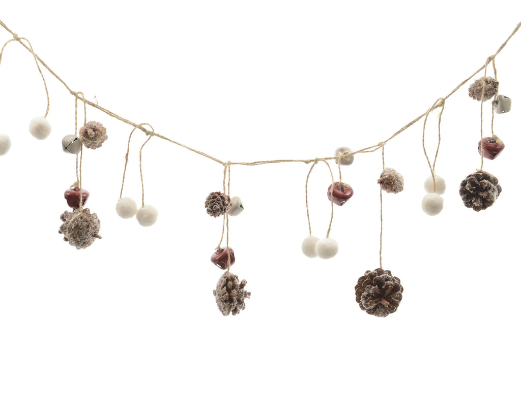 Pine Cone Garland with Bells
