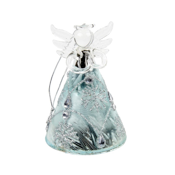 Glass Angel With Skirt Detail Hanging Decoration
