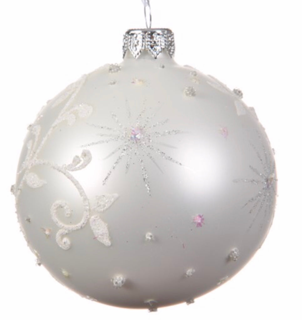 Winter White Leaf Bauble