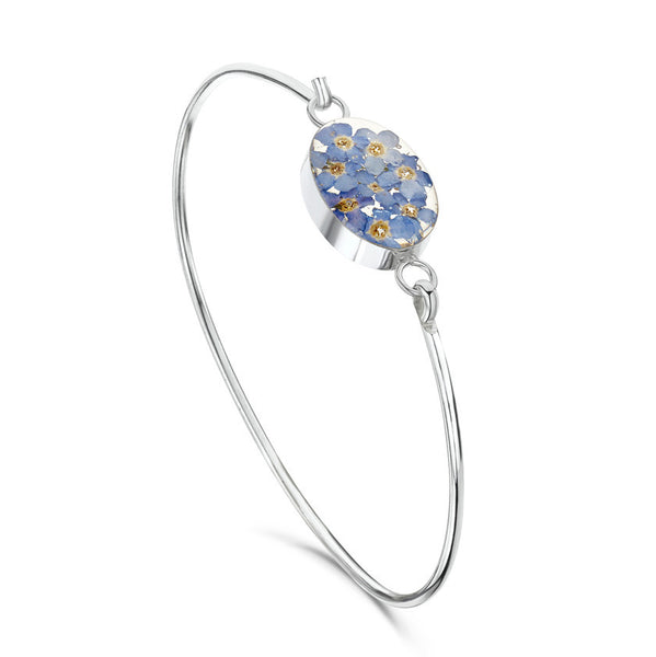 Shrieking Violet Forget-Me-Not Bangle - Oval