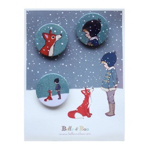 Belle & Boo Hello Mr Fox Badge Set