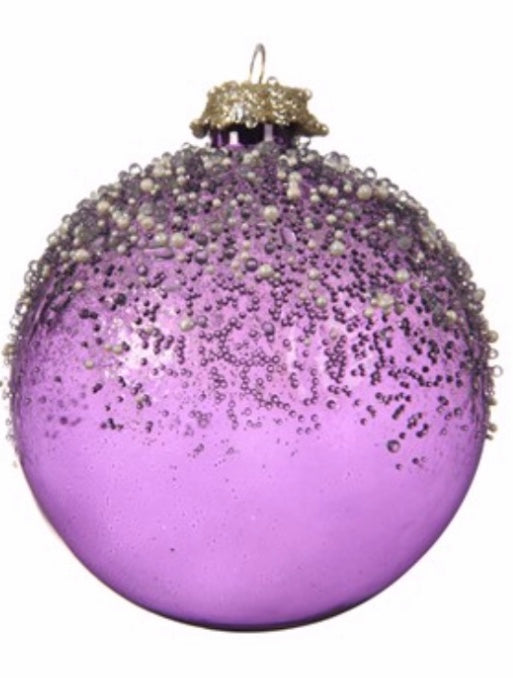 Petunia Purple With Beads Bauble