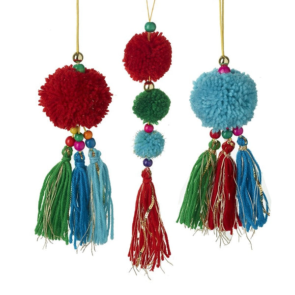 Bright Pom Pom Tassels - Set of 3