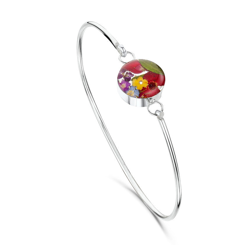 Shrieking Violet Mixed Flower Bangle - Round