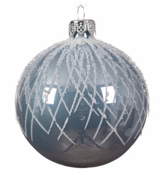 Steel Blue Curved Top Line Bauble