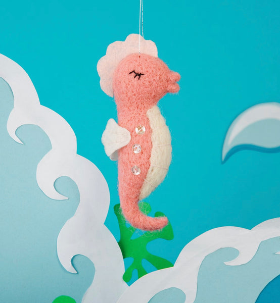 Wonderland Pink Seahorse Hanging Decoration
