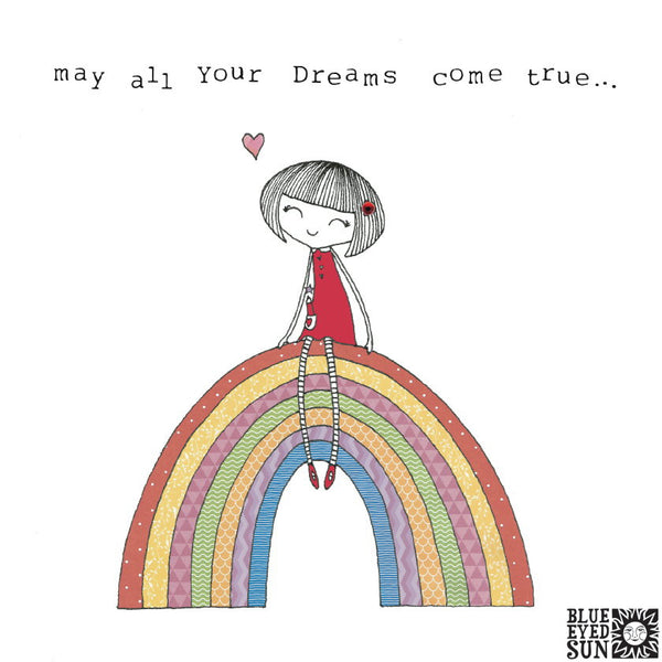 Doodle Girl Card - Rainbow Dreams