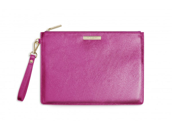 Katie Loxton Luxe Clutch Bag - Metallic Pink