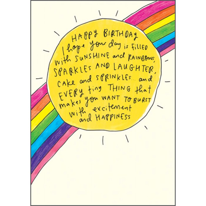 The Happy News Birthday Card - Sunshine & Rainbows