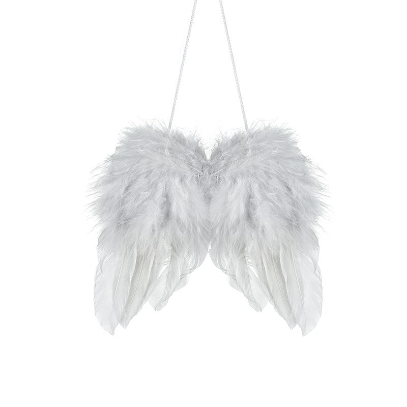 White Feather Hanging Wings - Large