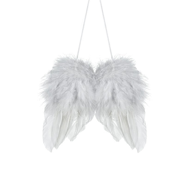 White Feather Hanging Wings - Large