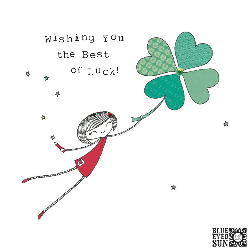 Doodle Girl Card - Good Luck