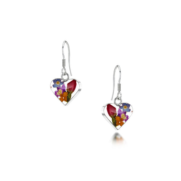 Shrieking Violet Mixed Flower Drop Earrings