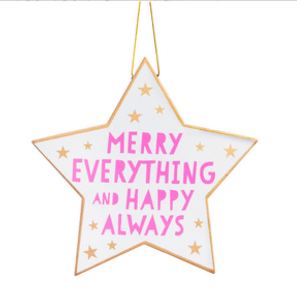 MERRY EVERYTHING Hanging Star Decoration