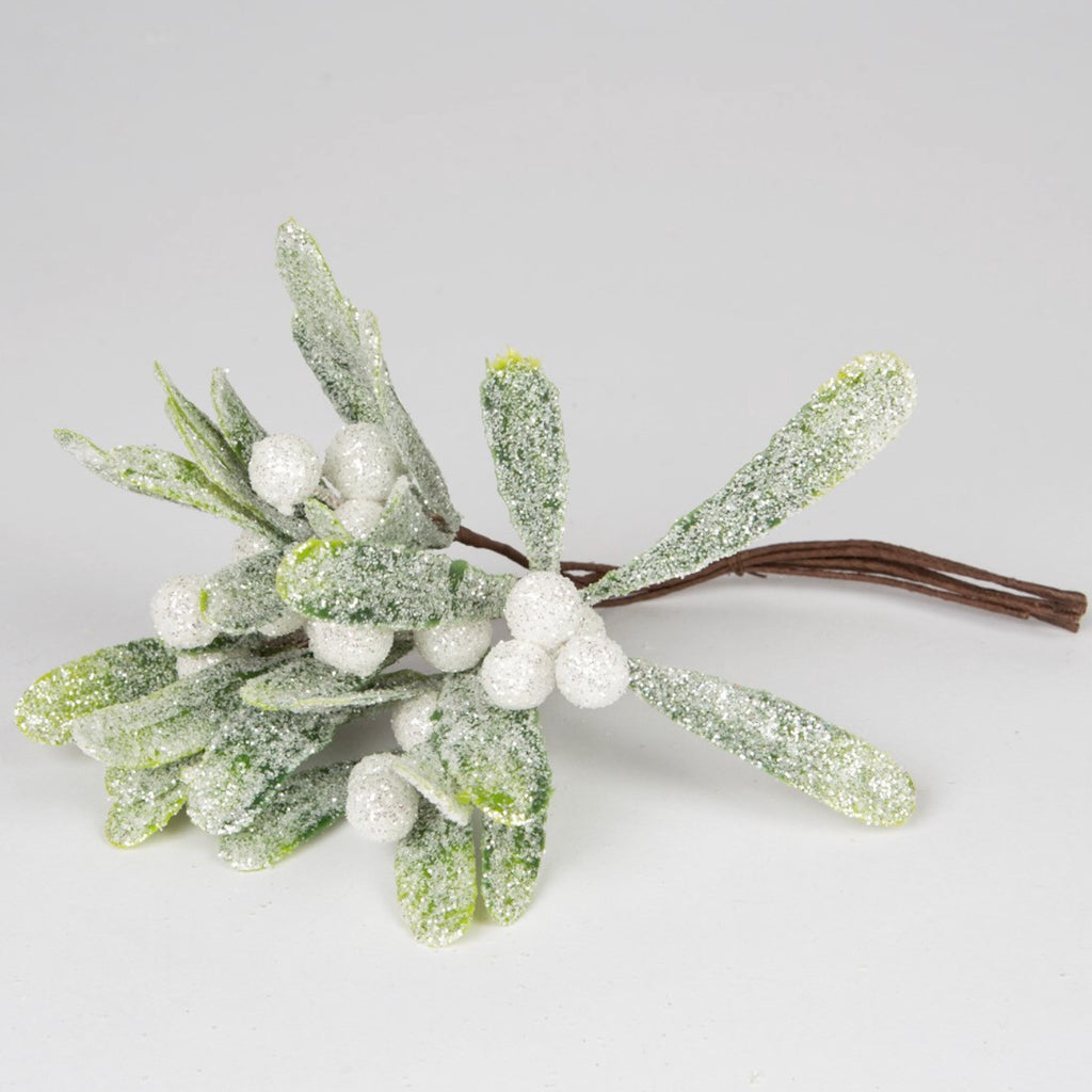 Sass & Belle Silver Mistletoe Branch Christmas Decoration