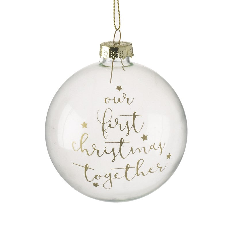 Our First Christmas Together Glass Bauble