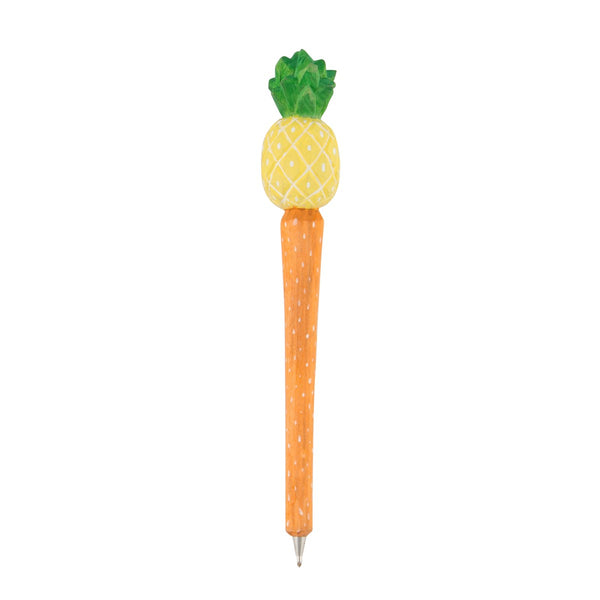 Tropical Pineapple Carved Wood Pen