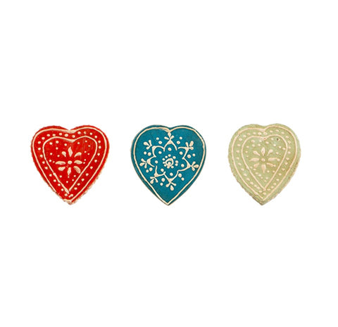 Sass & Belle Daisy May Heart Drawer Knob - Red/Blue/Green