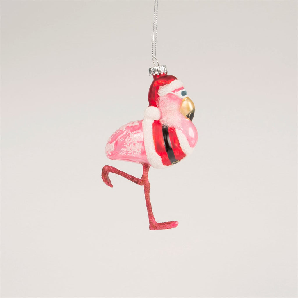 Santa Flamingo Christmas Tree Decoration