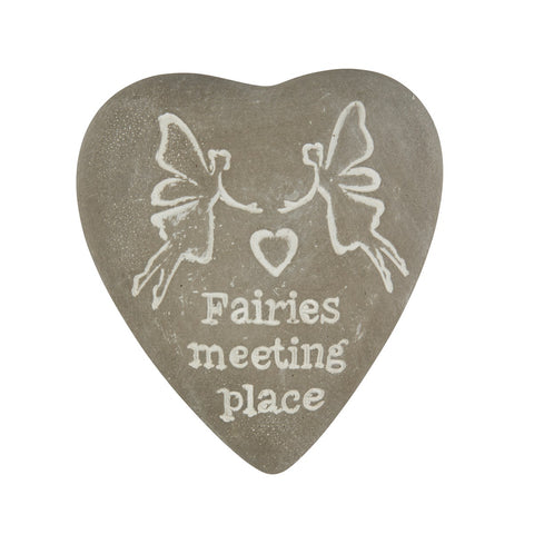 Sass & Belle Engraved Heart Pebble - Fairies Meeting Place