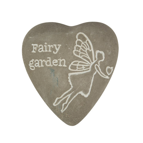 Sass & Belle Engraved Heart Pebble - Fairy Garden