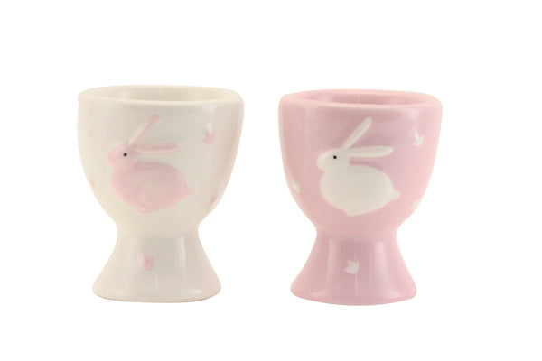 Gisela Graham Ceramic Pink/White Bunny Egg Cup