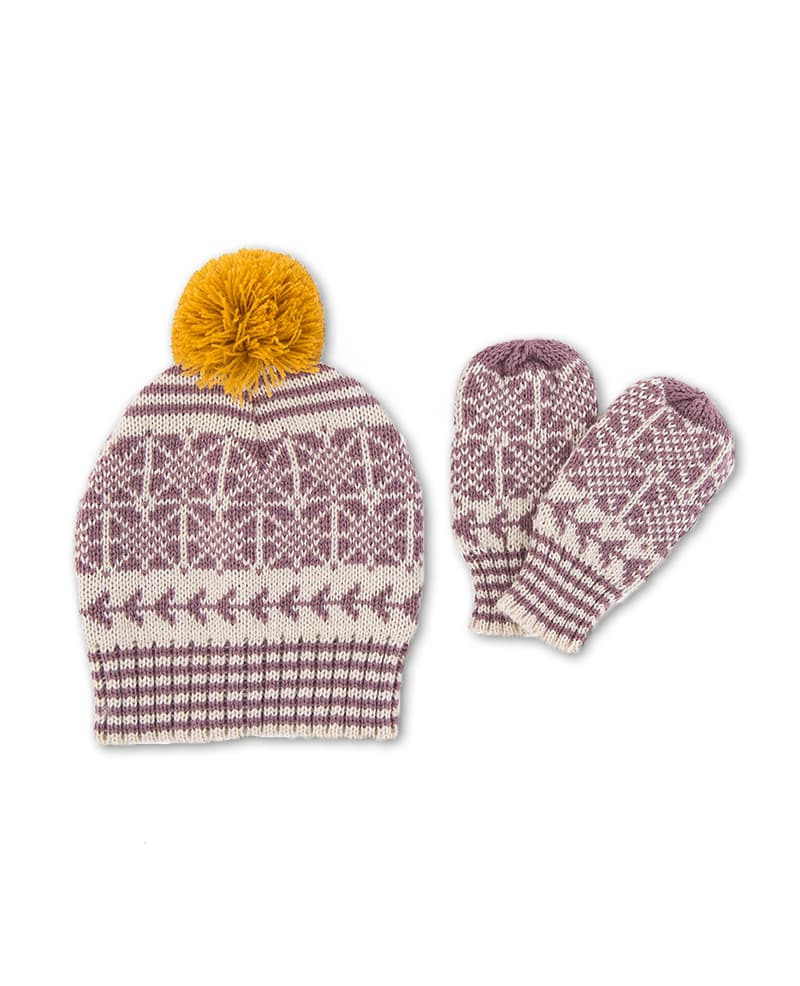 Powder Toddler Fair Isle Hat & Mitten Set - Lilac