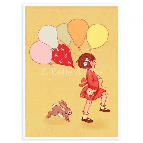 Belle & Boo Postcard - 'Balloons'