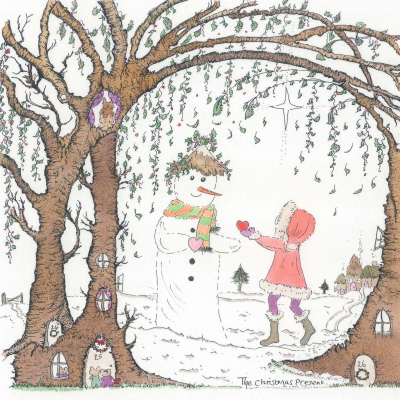 The Porch Fairies Christmas Card - 'Christmas Present'
