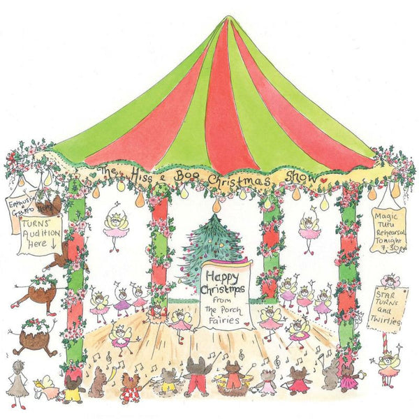 The Porch Fairies Christmas Card - 'Hiss & Boo Christmas Show'
