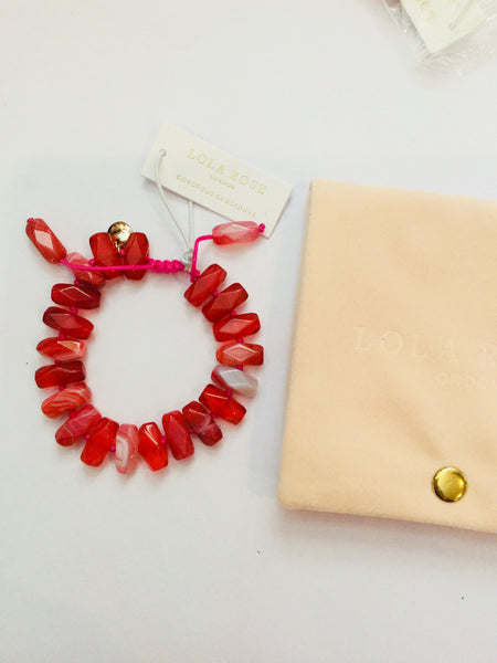 Lola Rose Bohemian Express Faceted Nugget Bracelet - Scarlet Agate